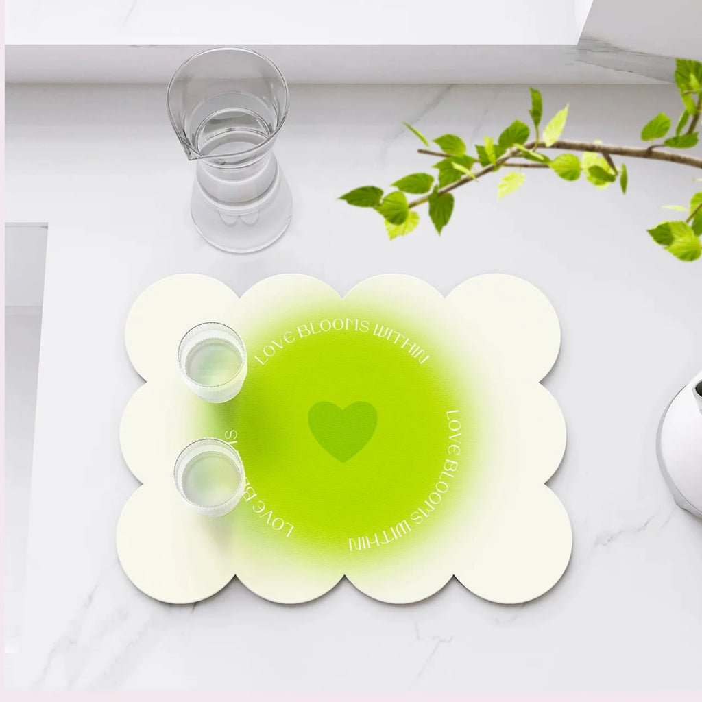 Printed Dish Drying Mat - Absorbent Drying Pad