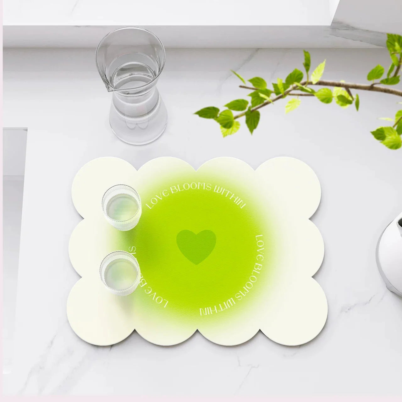 Printed Dish Drying Mat - Absorbent Drying Pad
