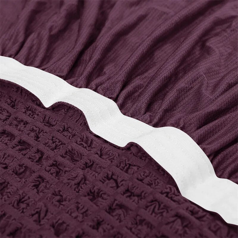 2025 L Shape Turkish Bubble Frill Sofa Covers : Wine