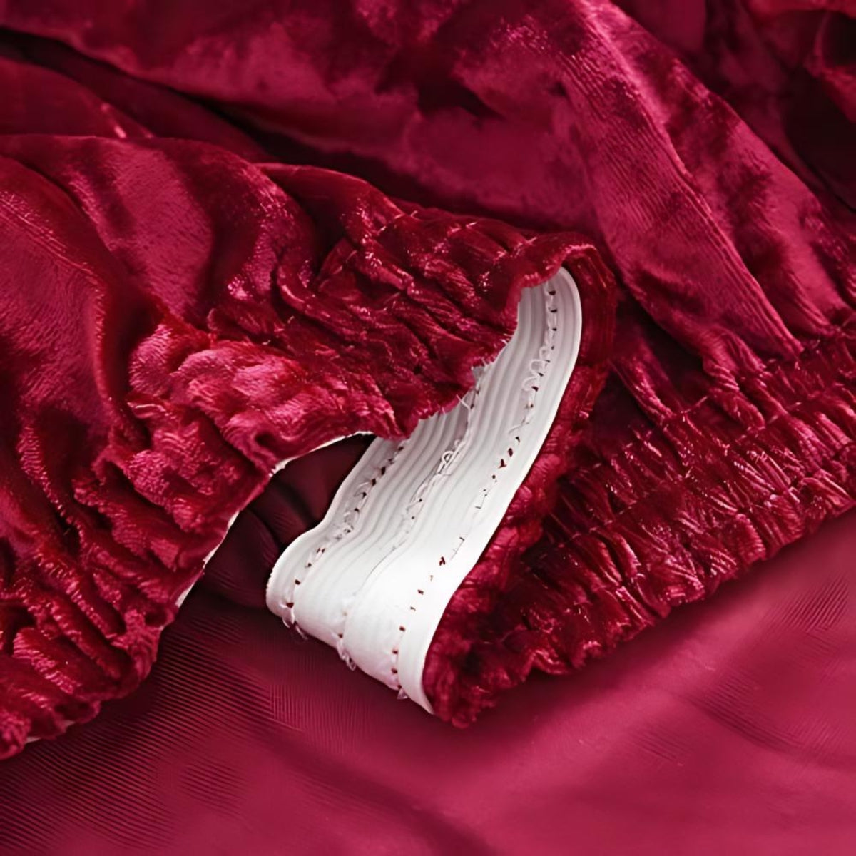 Tie-N-Dye Premium Wrinkle-Free Stretchable | Washable Plain Velvet Chair Covers Red (QHCC-141)