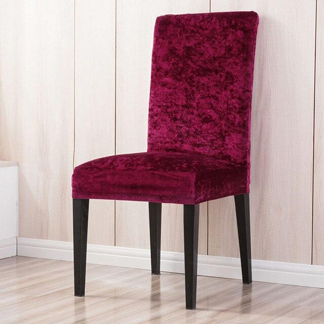 Tie-N-Dye Premium Wrinkle-Free Stretchable | Washable Plain Velvet Chair Covers | Maroon (QHCC-092)