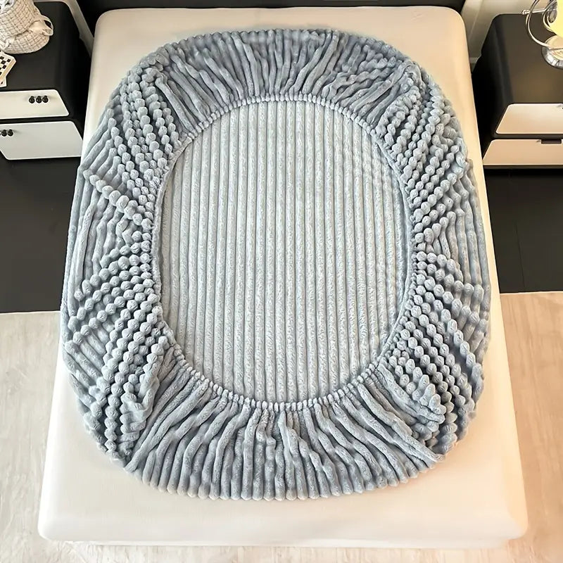 Luxe Rabbit Fur Fitted Sheet - Peacock / KING SIZE (72X78)