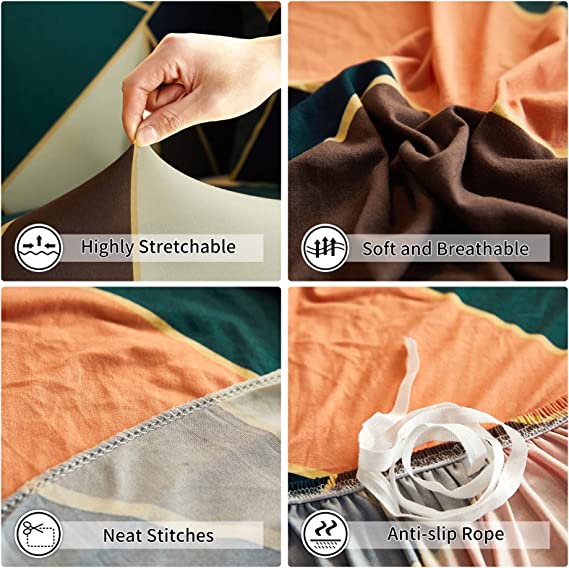 Tie-N-Dye Budget Stretchable Sofa Cover – Elastic Fit, Non-Slip, Multi-Seater Options
