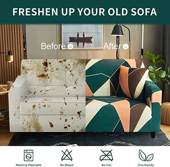 Tie-N-Dye Budget-Friendly L-Shape Extensible Sofa Set Cover – Multicolor Design