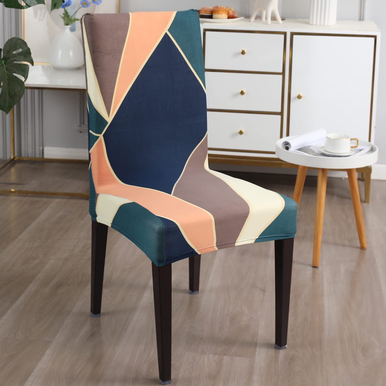 STRETCHABLE CHAIR COVERS, MULTI COLOR PRISM